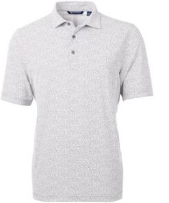 Cutter & Buck - Eco Pique Men's Polo Shirt - White & Grey