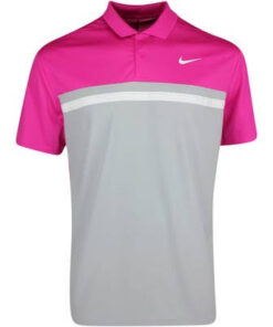 Nike Dri-Fit Victory Colourblock Golf Polo Shirt – Pink/Grey/White