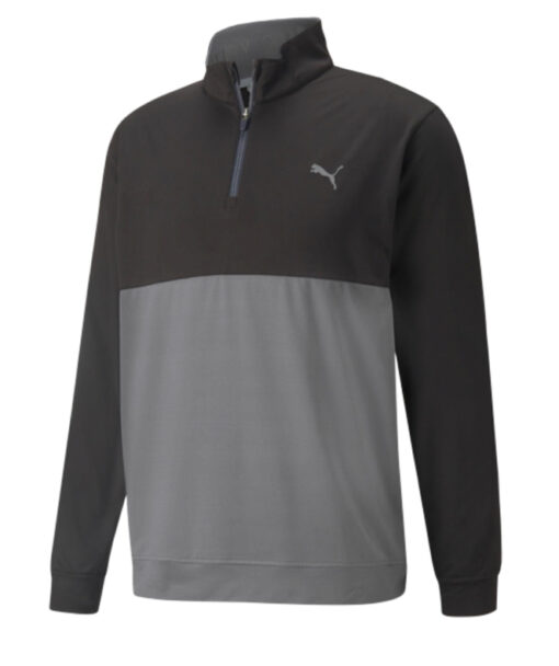 Puma Gamer Colourblock Quarter Zip Pullover - Black & Grey