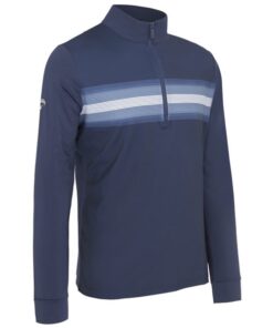 Callaway Mens Energy Stripe Print 1/4 Zip Pullover - Peacoat