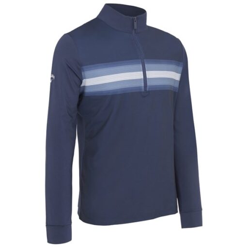 Callaway Mens Energy Stripe Print 1/4 Zip Pullover - Peacoat