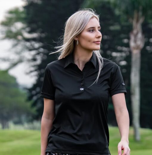 Custom Apparel Ladies Iconic Golf Shirt - Black