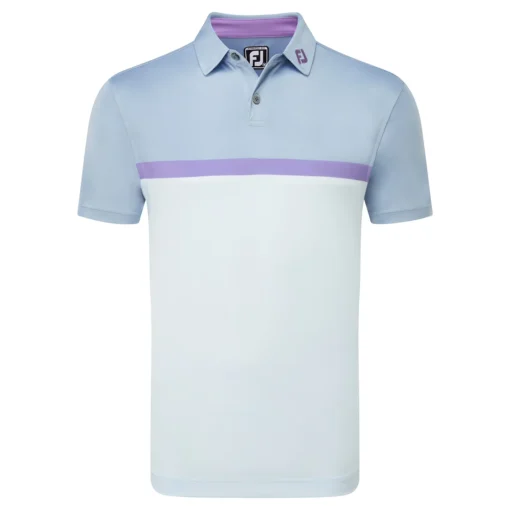 FootJoy Colour Block Interlock Golf Polo Shirt - Mist