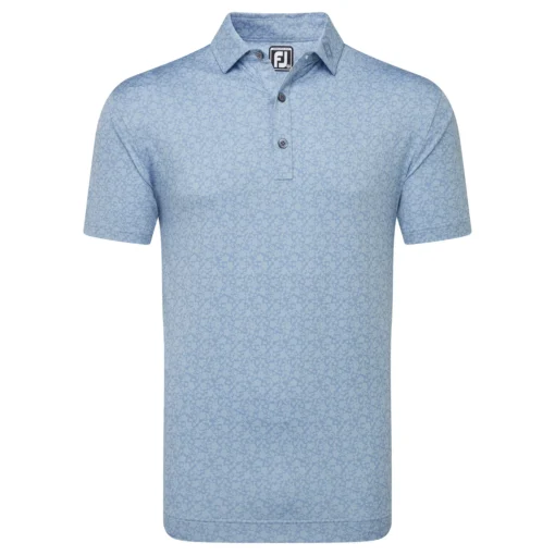 FootJoy Painted Floral Lisle Golf Polo Shirt - Stone