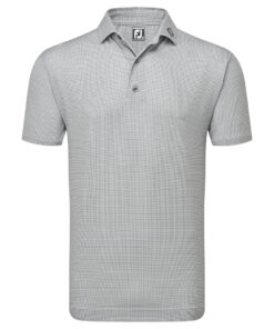 FootJoy Octagon Print Lisle Golf Polo Shirt - White