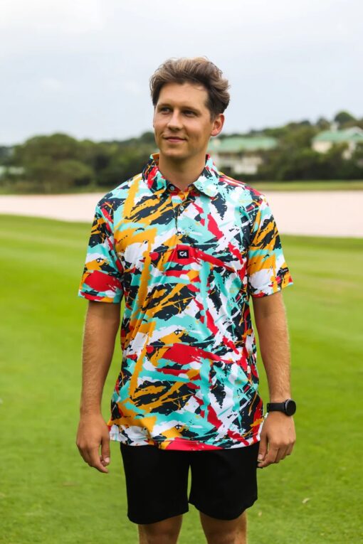 Custom Apparel Funky Golf Shirt - Splashes & Smudges
