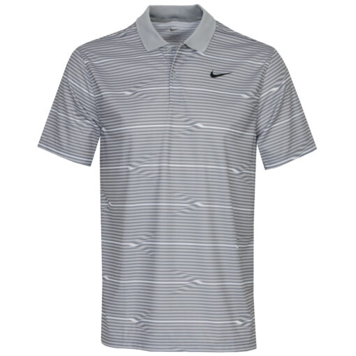 Nike Dri-Fit Victory+Ripple Polo Shirt - Cool Grey / Light Smoke Grey / Black