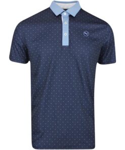 Puma Pure Geo Polo Shirt - Deep Navy / Zen Blue