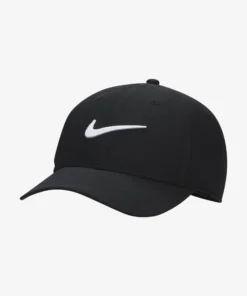 Nike Dri-Fit Club Structured Swoosh Cap - Black / White