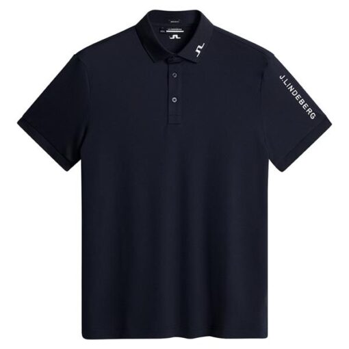 J Lindeberg Tour Tech Regular Fit Golf Shirt - Navy