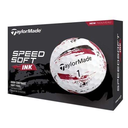 TaylorMade Speed Soft Ink Golf Balls - Red