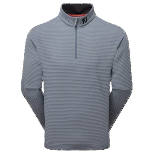 FootJoy Quilt Texture Chill-Out Zip Neck Golf Sweater – Flint / Grey