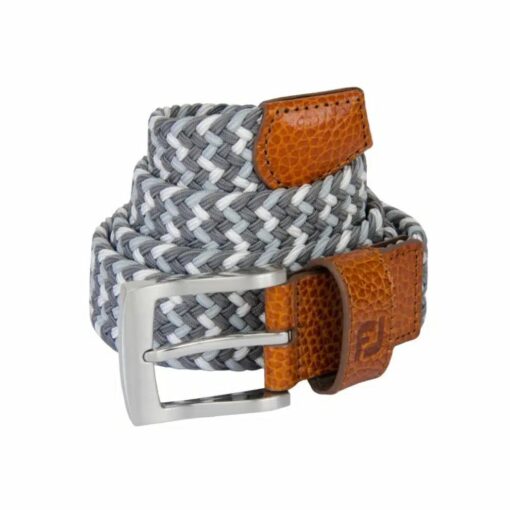 FootJoy Braided Belts - Gravel / Grey / White