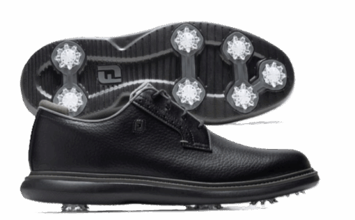 FootJoy Traditions Blucher Golf Shoe (Medium) - Black / Black
